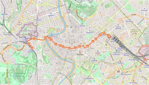 Rome Bus 64 Route Map Map Of Rome Bus 64 Route Lazio Italy