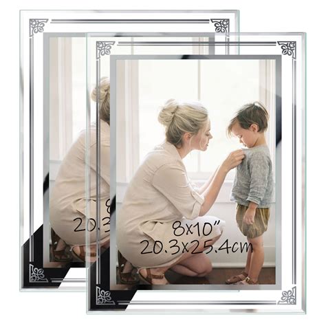 Walmart 8x10 Clear Glass Picture Frames, Versatile Display for Wall and Tabletop, Mirror-Edged ...