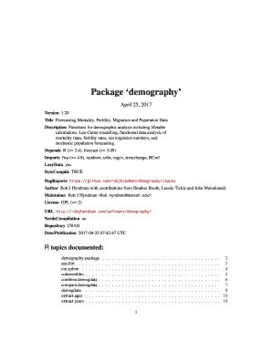 Fillable Online Cran R Project Package Demography Fax Email Print