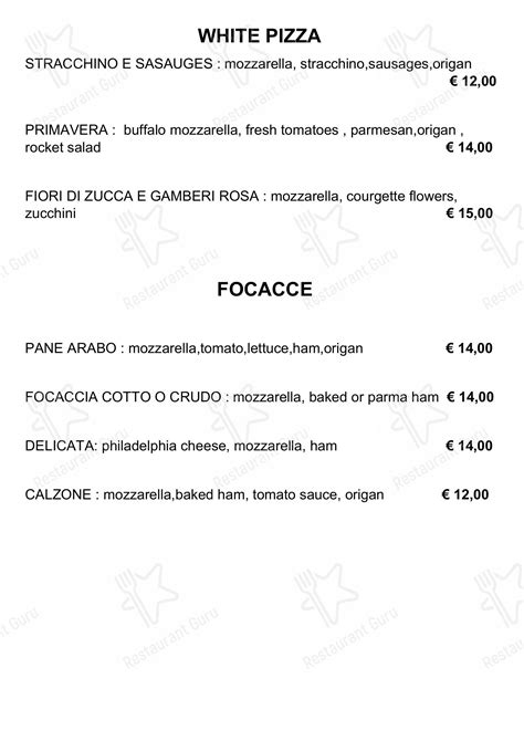 Menu Da Ristorante Rosmarino Forte Dei Marmi