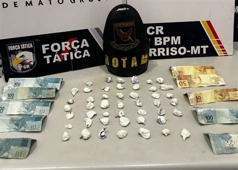 Sorriso Rotam Fecha Boca De Fumo E Apreende Papelotes De Coca Na No