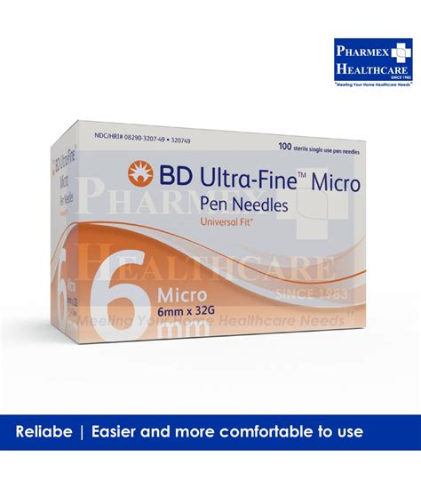 Bd Ultra Fine 6mm Pen Needles Pharmex Healthcare