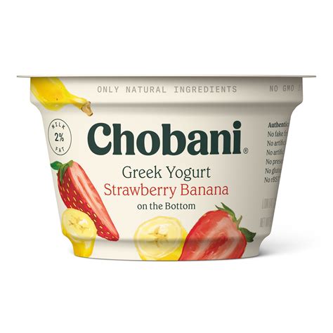 Chobani Greek Yogurt Strawberry Banana On The Bottom Oz