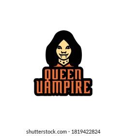 Queen Vampire Logo Design Vector Stock Vector Royalty Free 1819422824