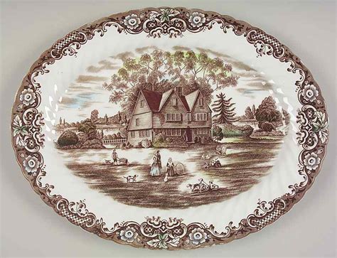 Heritage Hall Brown Multicolor Oval Serving Platter By Johnson