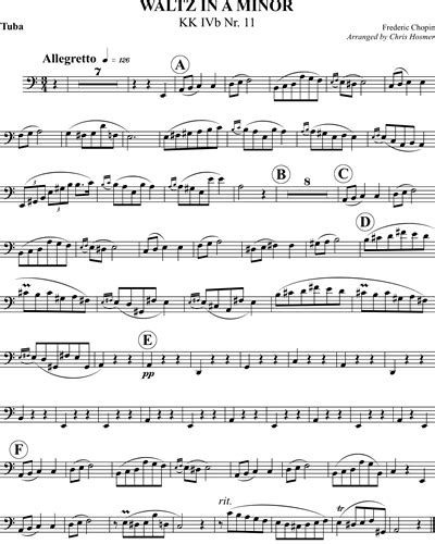 Waltz In A Minor Kk Ivb No11 Tuba Sheet Music By Frédéric Chopin