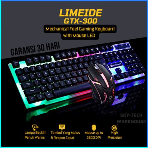 COD Limeide Combo Gaming Keyboard RGB With Mouse GTX300 Keyboard