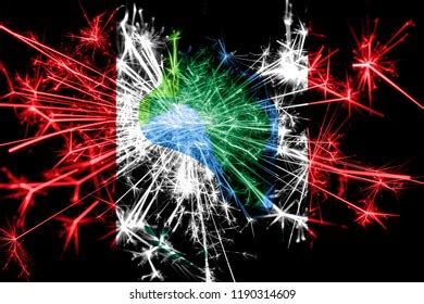 Nepal Fireworks Sparkling Flag New Year Stock Photo