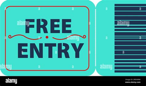 Blue Free Entry Ticket Vector Illustration Stock Vector Image And Art Alamy