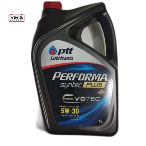 Jual Oli PTT Performa Synthetic Plus Evotec 5W 30 API SP 4 Liter