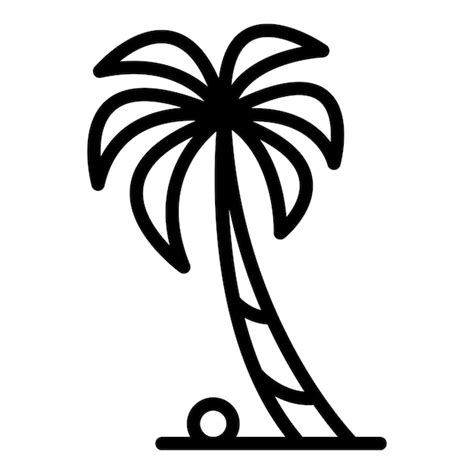 Icono De Palmera Icono De Vector De Palmera De Esquema Para Diseño Web Aislado Sobre Fondo