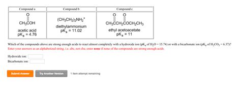 Solved Compound A Compound B Compound C Ch3coh Acetic Acid