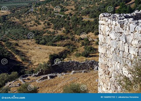 Detail of the Fortification Walls of the Ancient Citadel of Mycenae ...