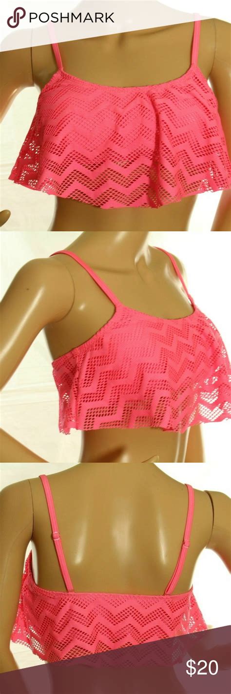 Hula Honey Swimsuit Chevron Mesh Overlay Bikini Bikinis Swimsuits