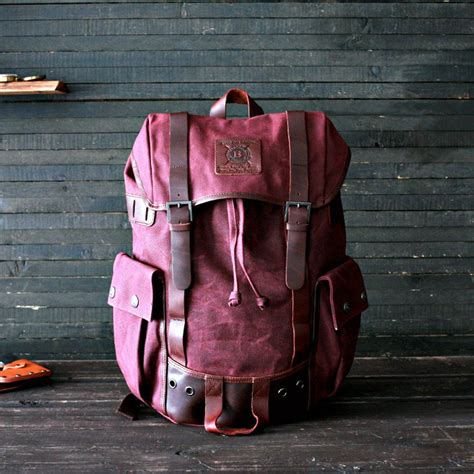 Waxed Canvas Bags Waxed Canvas Backpack Rucksack Etsy