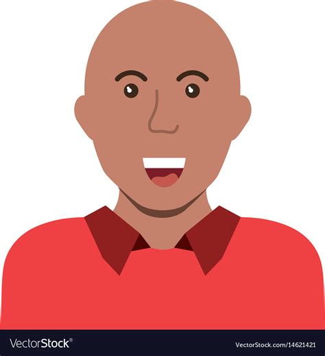 Bald Man Smiling Royalty Free Vector Image Vectorstock