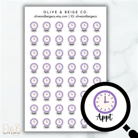 Appointment Reminder Planner Stickers Schedule Clock Icon Stickers Tiny ...