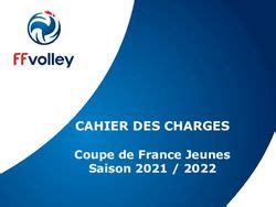 CAHIER DES CHARGES Coupe De France Jeunes Saison 2021 2022