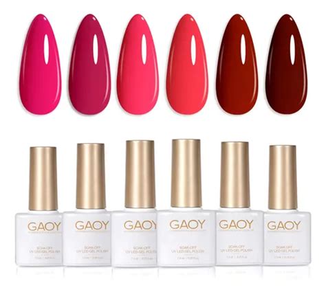 Conjunto De Esmaltes Em Gel Gaoy Red Hot Pink Neon Ml X Frete grátis