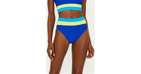 Beach Riot Heidi Stripe Bikini Bottoms In Blue Lyst