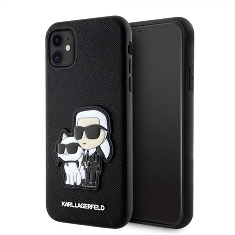 Karl Lagerfeld Iphone Skal Nft Karl Choupette Patch Saffiano Svart