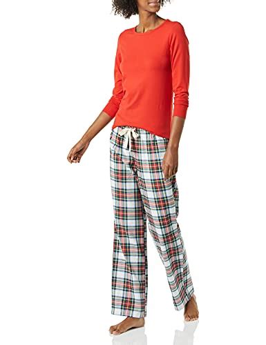 Amazon Essentials Womens Lightweight Flannel Pant And Long Sleeve T