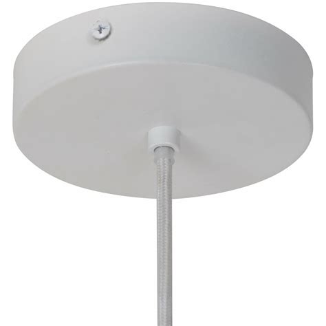 Lampa wisząca Kanel biała z drewnem E27 Inspire Leroy Merlin