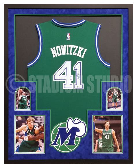 Dirk Nowitzki Autographed Framed Mavericks Green Jersey - The Stadium ...