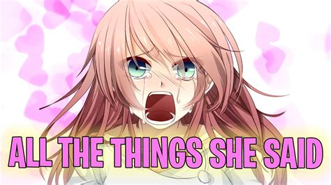 Nightcore All The Things She Said Lyrics Youtube Music