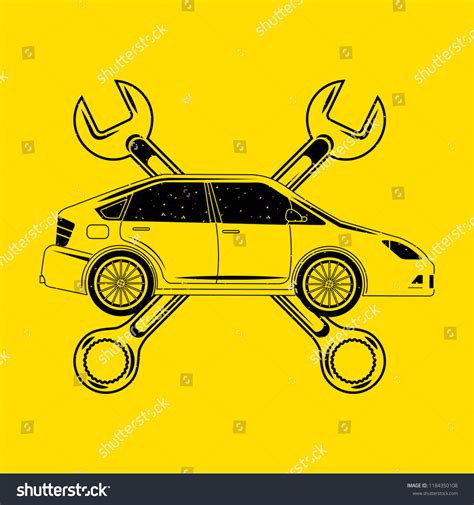 Auto Repair Service Stock Vector Royalty Free 1184350108 Shutterstock