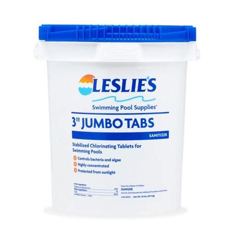 Leslie's 3 inch Jumbo Chlorine Pool Tabs 35 lbs Bucket | Leslie's Pool ...