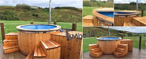 Fiberglass Lined Hot Tub With Integrated Burner Thermo Wood Wellness Ro