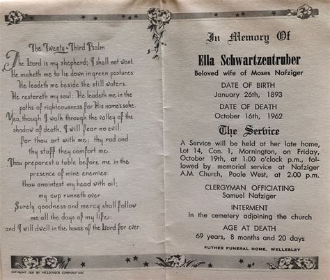 Ella Schwartzentruber Nafziger Find A Grave Reminne