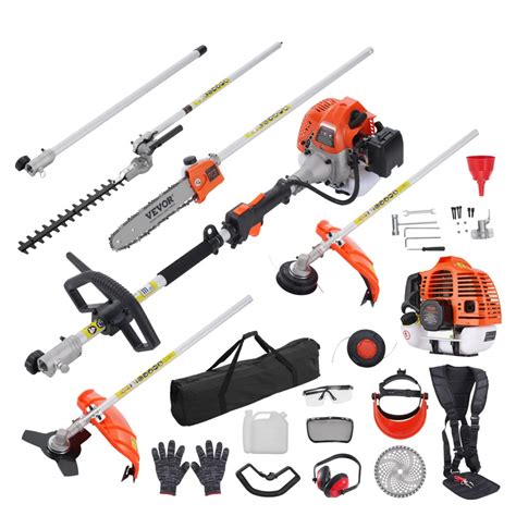 Vevor 52cc 6 In 1 Multi Functional Trimming Tools Gas Hedge Trimmer Weed Eater String Trimmer