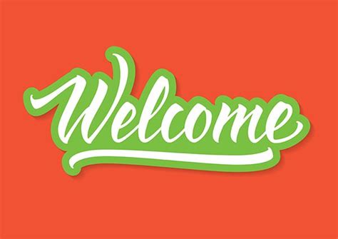 Welcome Lettering Calligraphy Text Handwriting Brush Pen Welcome