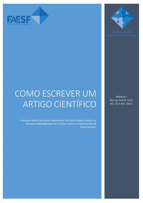 PDF Como escrever um artigo científicogerenciadorsites tempsite ws