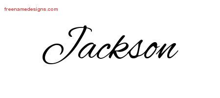 Cursive Name Tattoo Designs Jackson Free Graphic - Free Name Designs