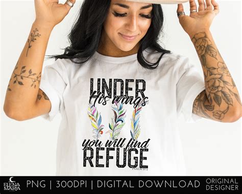 Bible Verse Png Under His Wings You Will Find Refuge PNG File - Etsy