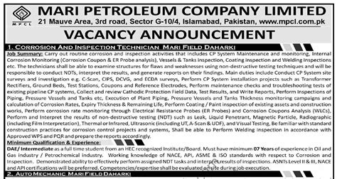 Mari Petroleum Co Ltd Jobs November 2022