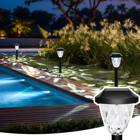 GIGALUMI 10 Pack Solar Outdoor Lights Bright Solar Pathway Lights With