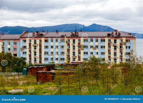 Autumn Magadan Russia Residential Buildings In The Central