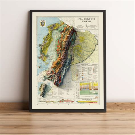 Ecuador Map, Ecuador Printable Map, Ecuador Relief Map, Ecuador Vintage ...