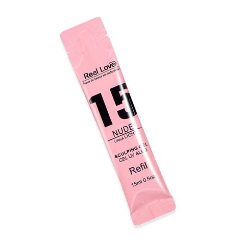 Refil Gel Sculping Gel Linha Light 15ml 15 NUDE Real Love Usina Das Unhas