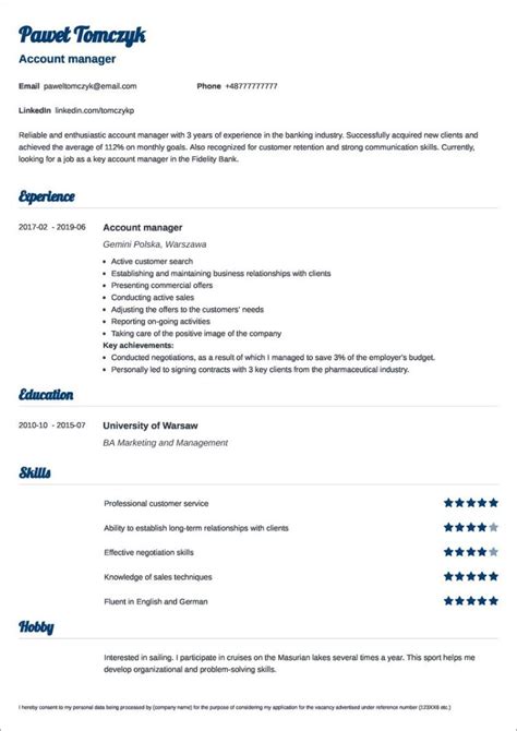 Free CV Resume Format Choose From 100s Of Designs English CV Example