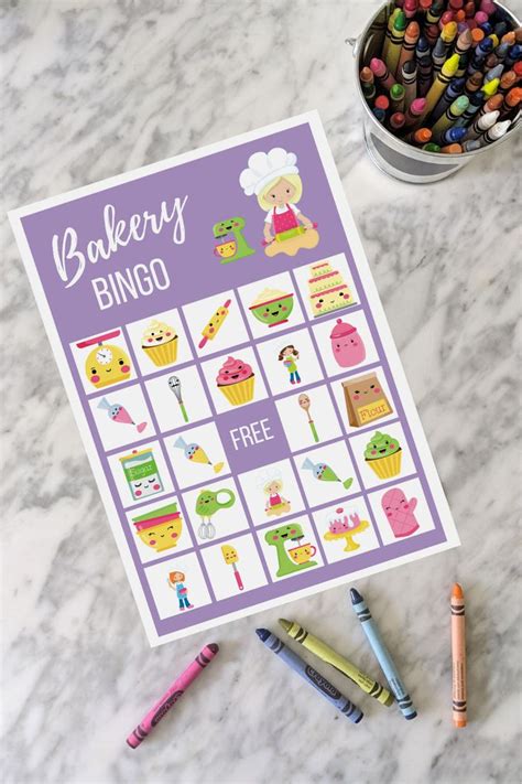 Printable Bakery Bingo Game Instant Download Sweet Treat Baking