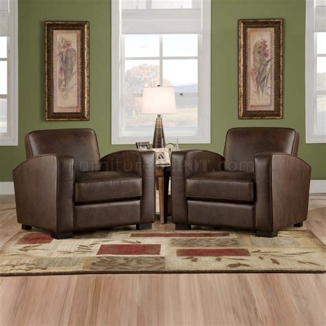 Rich Brown Premium Bonded Leather Modern Accent Chair