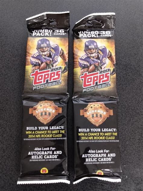 2013 Topps Football LOT OF TWO 2 Factory Sealed Jumbo Packs 36 Cards