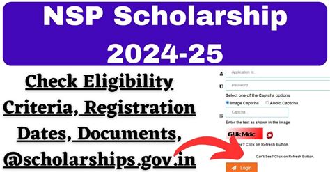 Nsp Scholarship Check Eligibility Criteria Registration Dates