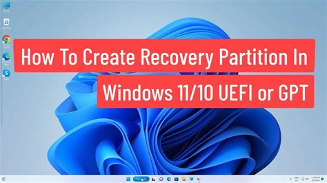 Crear partición de recuperación en Windows 11 10 UEFI o GPT Mundowin