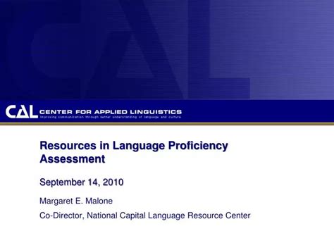 Ppt Resources In Language Proficiency Assessment September 14 2010 Powerpoint Presentation